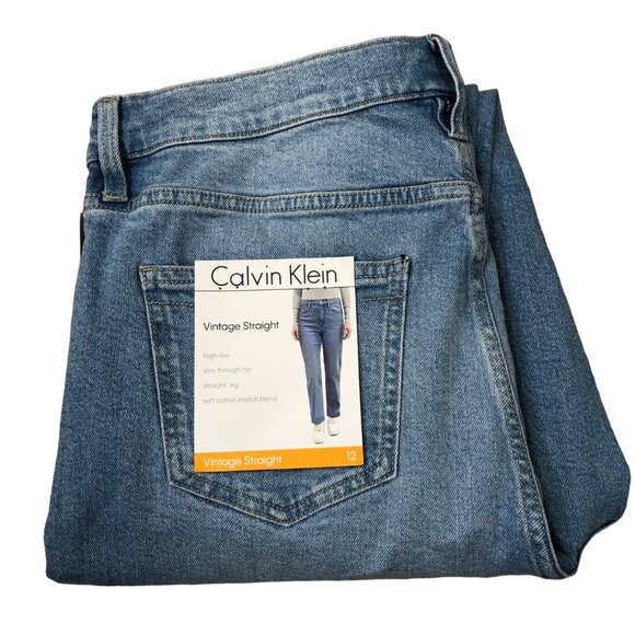 CALVIN KLEIN HIGH VINTAGE STRAIGHT JEANS NEW WITH TAG - Picture 13 of 14